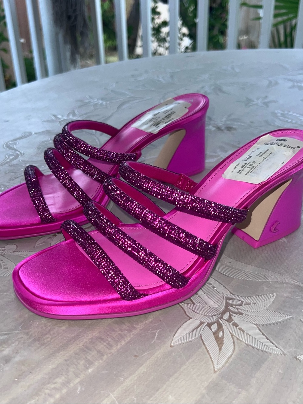 Pink Y2K Sparkle Heels